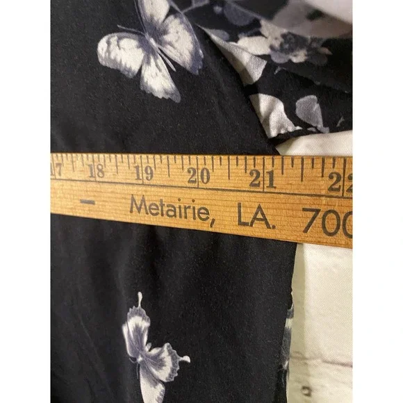 Ekouaer Ladies Size XL Butterfly  Top  White Black Short Sleeve - Picture 4 of 8